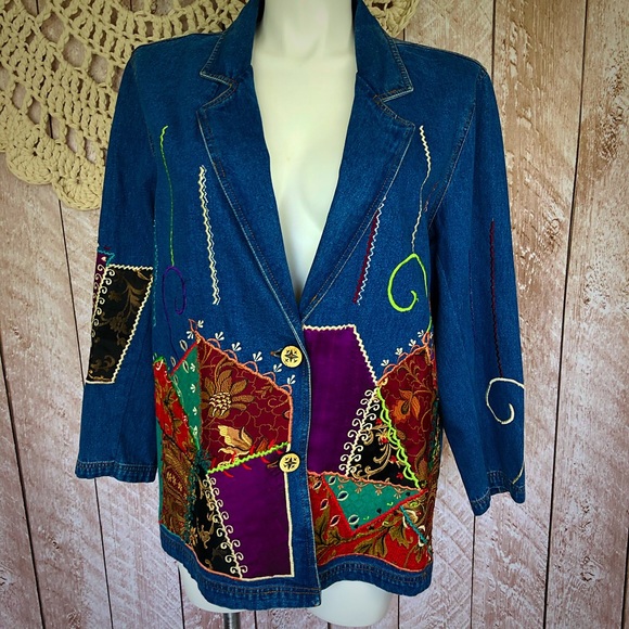 plus size denim blazers